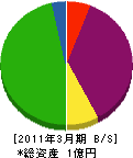 嶋田建設工業 貸借対照表 2011年3月期
