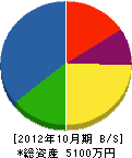 神山配管 貸借対照表 2012年10月期