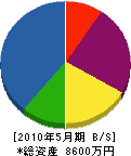 佐川水道 貸借対照表 2010年5月期