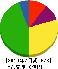 広島畳材 貸借対照表 2010年7月期