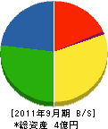 信東産業 貸借対照表 2011年9月期
