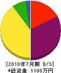 神奈川帆布商会 貸借対照表 2010年7月期