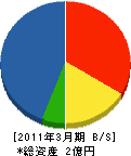 日本電機材料 貸借対照表 2011年3月期
