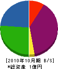 上村工業 貸借対照表 2010年10月期