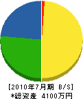 藤井組 貸借対照表 2010年7月期
