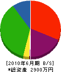菅憲土木 貸借対照表 2010年6月期