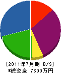 古田材木店 貸借対照表 2011年7月期