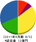 小林工業 貸借対照表 2011年9月期