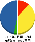 角田工業 貸借対照表 2011年3月期
