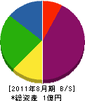 田辺ポンプ 貸借対照表 2011年8月期