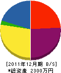 盛田工務店 貸借対照表 2011年12月期 盛田工務店 貸借対照表 2011年12月期