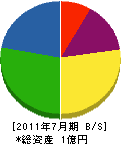 田端塗装工業 貸借対照表 2011年7月期