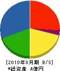 田島産業 貸借対照表 2010年8月期