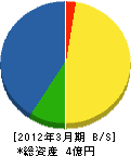 石田産業 貸借対照表 2012年3月期