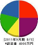 日東社 貸借対照表 2011年9月期