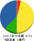 三鈴工業 貸借対照表 2011年10月期