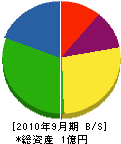 西嶋建設 貸借対照表 2010年9月期
