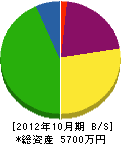 小松エアーポートサービス 貸借対照表 2012年10月期