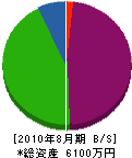 柳川工務店 貸借対照表 2010年8月期