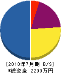 高島電気 貸借対照表 2010年7月期