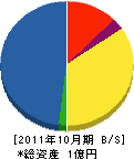 荻野ゴム工業 貸借対照表 2011年10月期