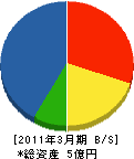 須崎工務店 貸借対照表 2011年3月期