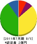 近江バラス 貸借対照表 2011年7月期