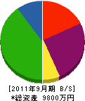 渡辺工業 貸借対照表 2011年9月期