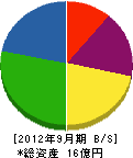 佐川電機 貸借対照表 2012年9月期