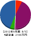 日置川電設 貸借対照表 2012年9月期