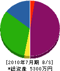 江黒建材 貸借対照表 2010年7月期