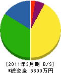 三京開発 貸借対照表 2011年3月期
