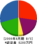 田中土木 貸借対照表 2008年4月期