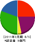 長谷部組 貸借対照表 2011年3月期
