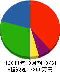 西川設備 貸借対照表 2011年10月期