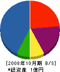 韮山水道設備 貸借対照表 2008年10月期