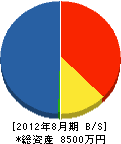 高千穂工業 貸借対照表 2012年8月期