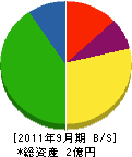 北海道東光興業所 貸借対照表 2011年9月期