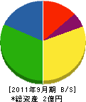 軽井沢総合サービス 貸借対照表 2011年9月期