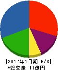 近江屋ロープ 貸借対照表 2012年1月期