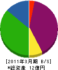 川木コミュニケーションズ 貸借対照表 2011年3月期