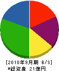 会津ガス 貸借対照表 2010年9月期