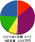 豊島組 貸借対照表 2010年3月期
