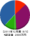 岩岡土建 貸借対照表 2011年12月期