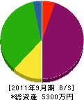 赤川組 貸借対照表 2011年9月期