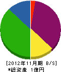 石善奥田石材 貸借対照表 2012年11月期