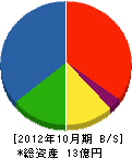 ジャパンビルド 貸借対照表 2012年10月期
