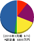 田中電機水道 貸借対照表 2010年3月期