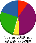 内田美装 貸借対照表 2011年12月期