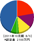 大山鐡工所 貸借対照表 2011年10月期